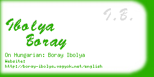 ibolya boray business card